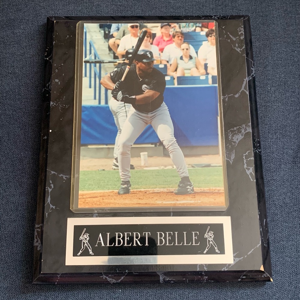Vintage 1997 Chicago White Sox Albert Belle Wooden Sport Plaque
